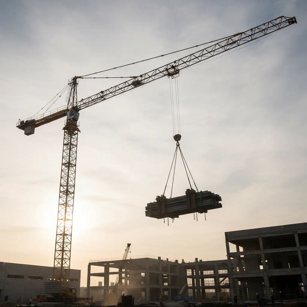 Tower crane in action